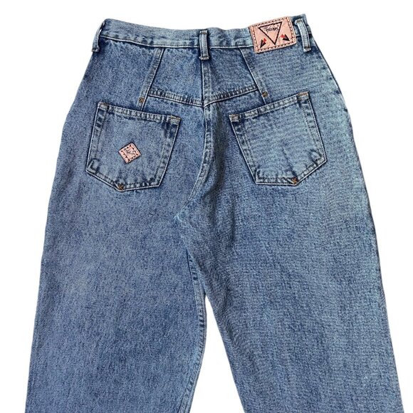 80s vintage Highwaisted Acidwash Jeans No Excuses Stonewash Panel Relaxed Taper. - Picture 4 of 8